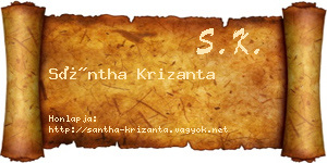 Sántha Krizanta névjegykártya
